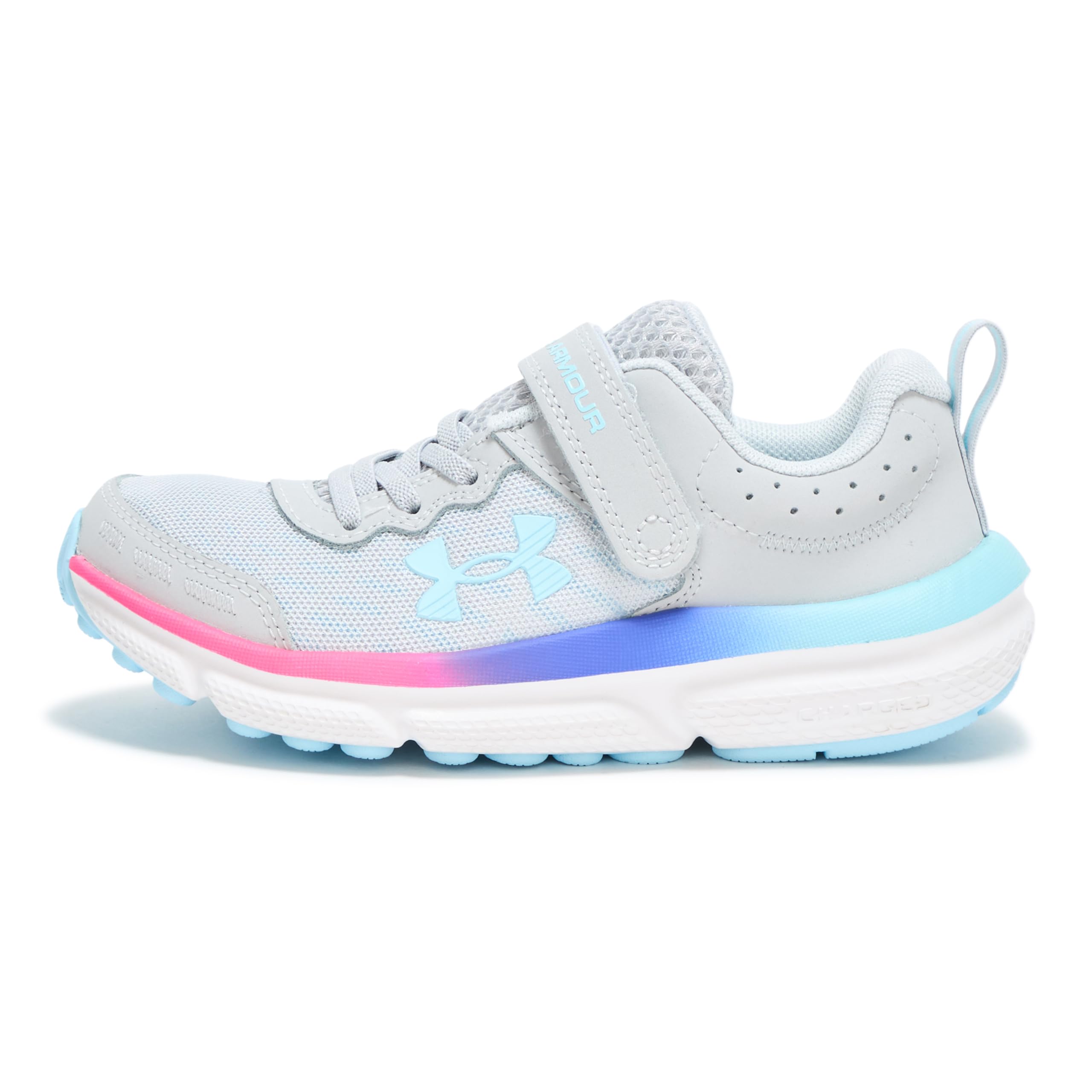 Under Armour Girls' Pre School Assert 10 Alternate Closure, (015) Halo Gray/Stream/Stream, 12, US
