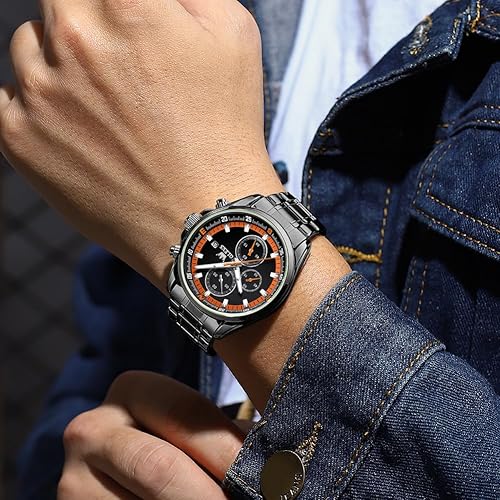 Miniatura 6 de OLEVS Relojes para hombres Reloj de moda de cuarzo impermeable fecha clásico luminoso analógico temporizador popularidad acero inoxidable relojes de
