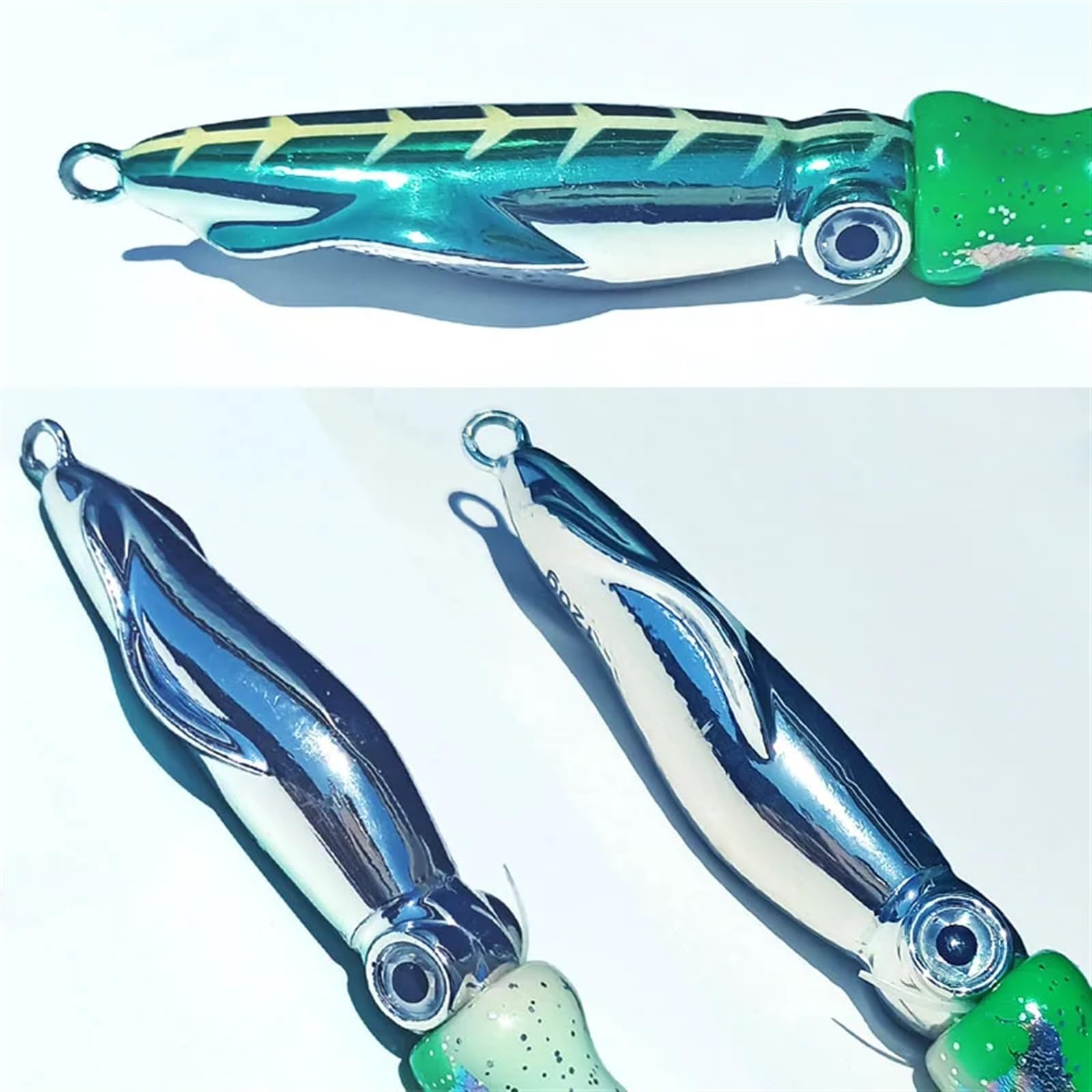 1pc 60g100g120g150g200g Cabeza de Metal Pulpo Falda Jig Kingfish pargo Mero señuelo Lento Jigging Cebo de Pesca Artificial