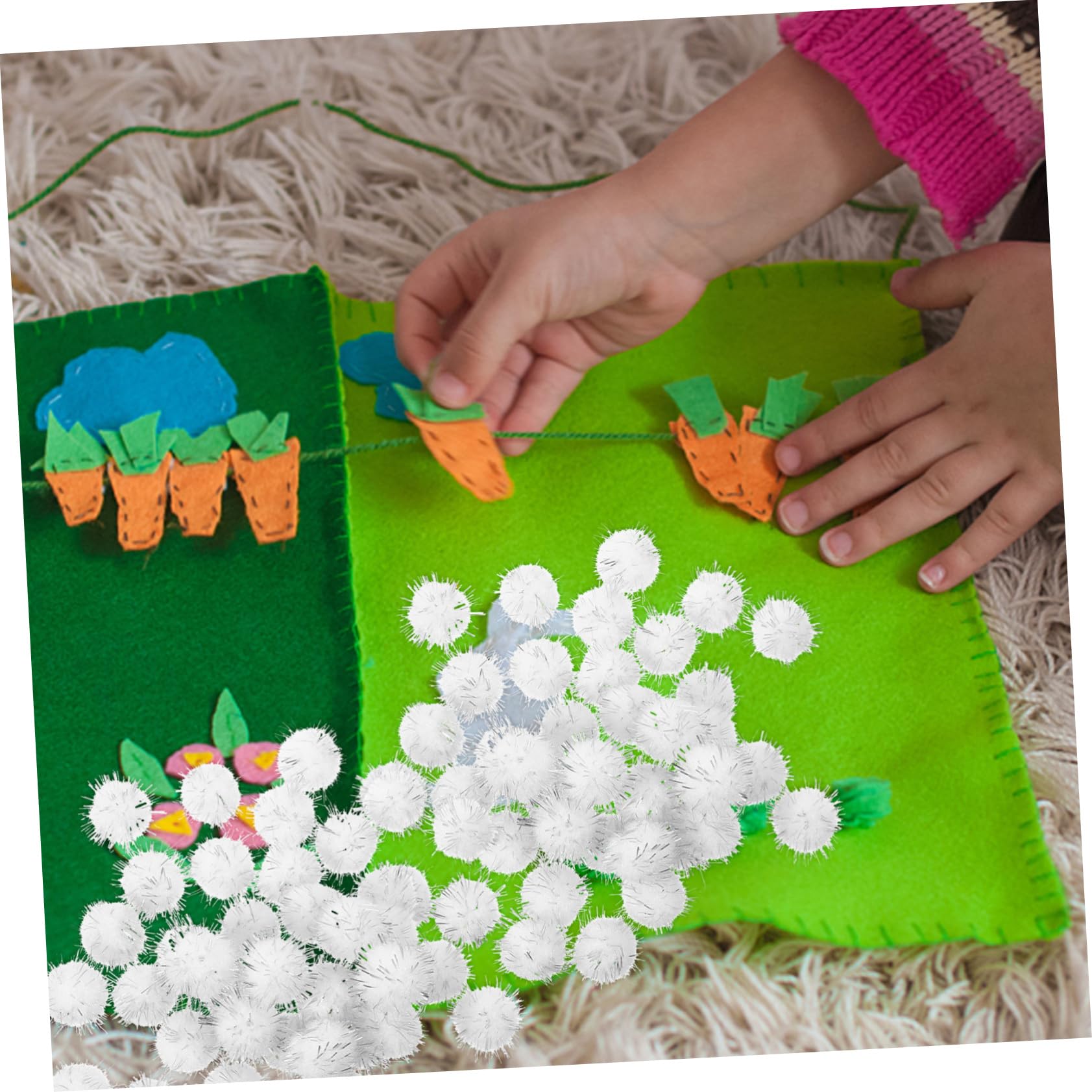 Pompon 2000 Pezzi Mini Pompon Lucidi Per Decorazioni Artigianali Soffici Per Cucire