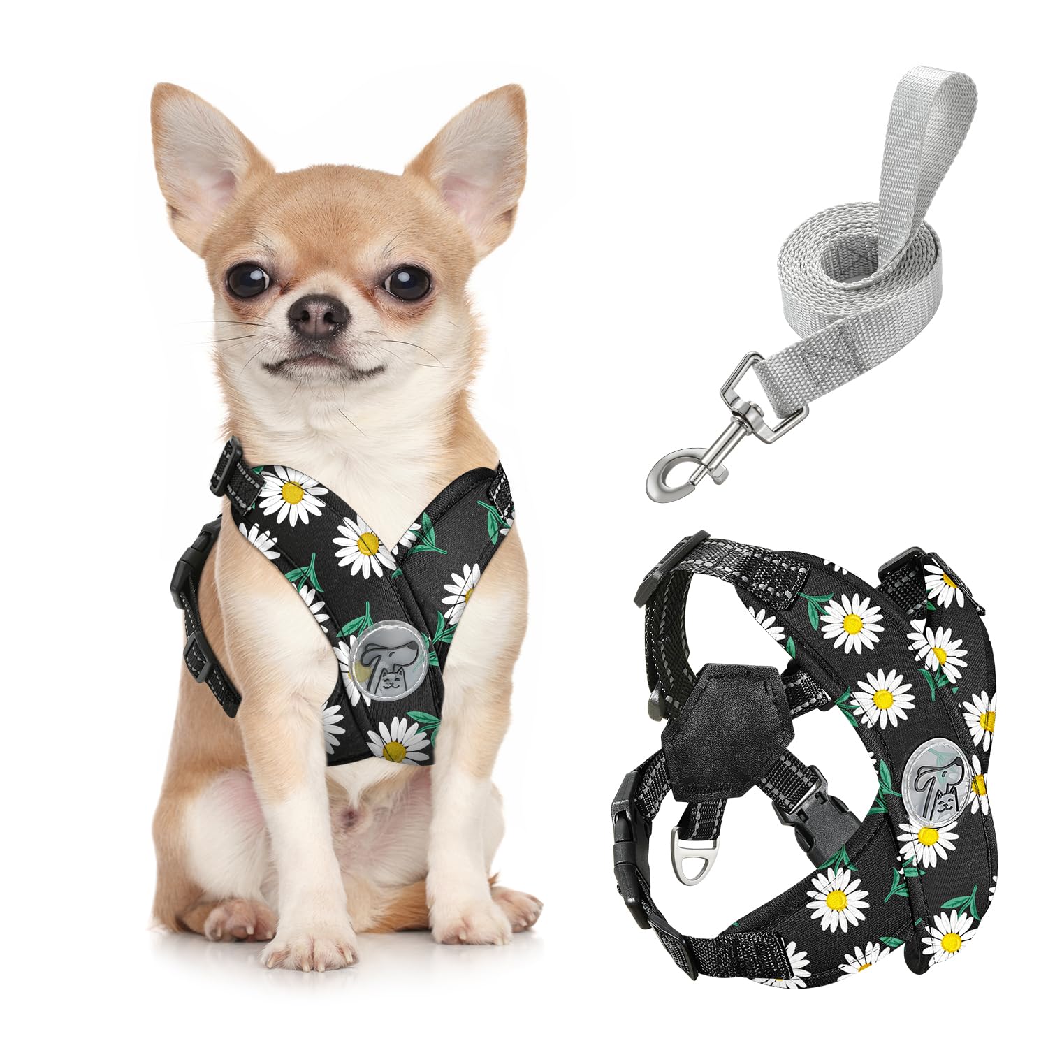 Pawaboo Puppy Harness and Lead Sets, Small Dog Harness X-Frame No Pull No Choke