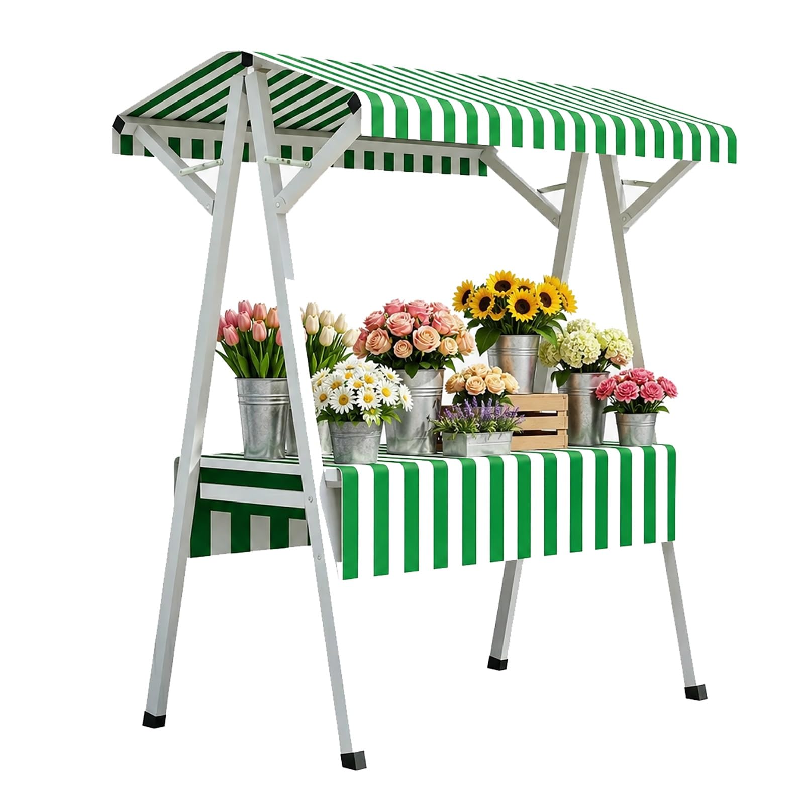 SBCWH Foldable Farmers Market Stand, Portable Street Vendor Food Cart