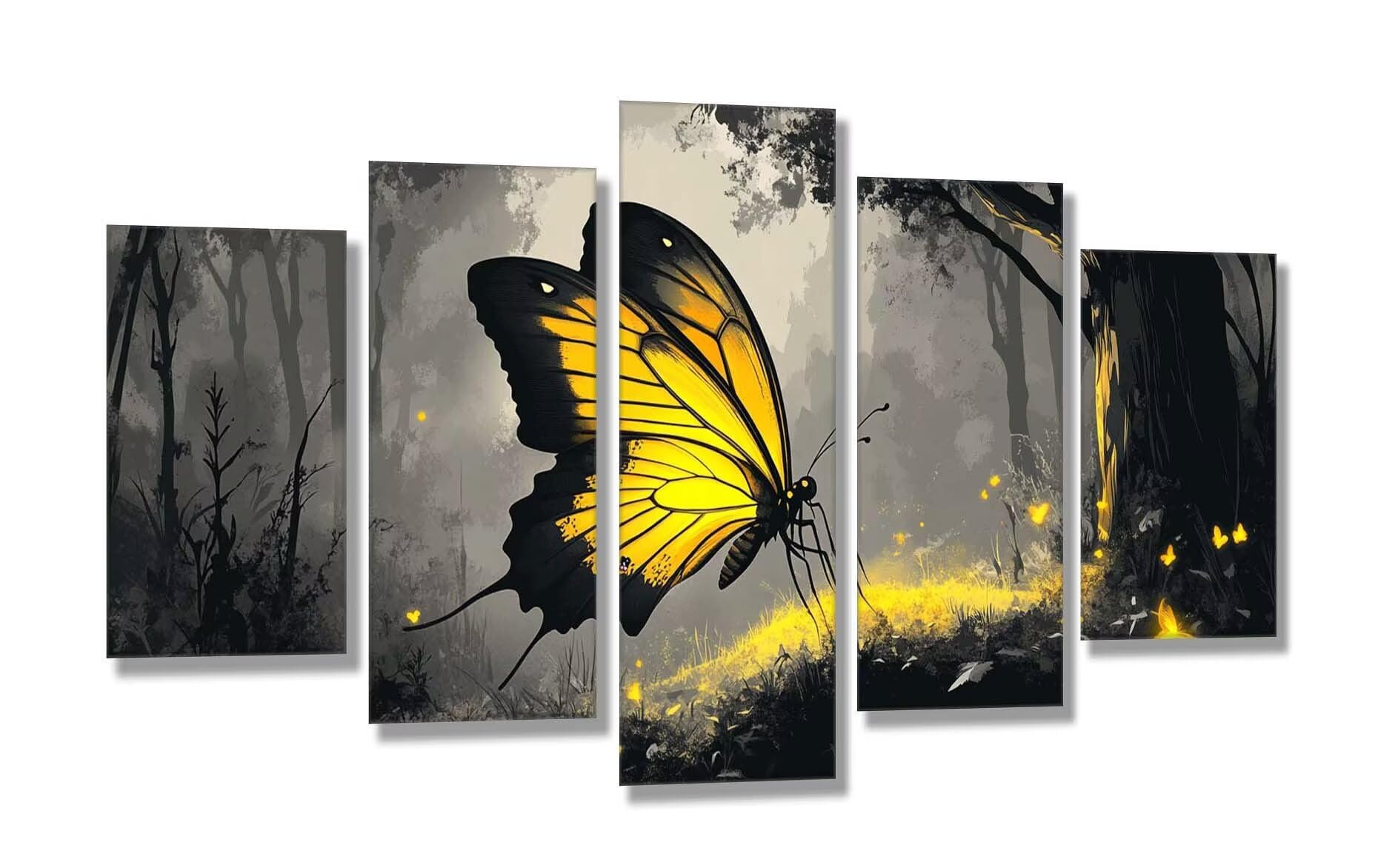 Diamentowa sztuka, las, motyl, obraz diamentowy, 5 sztuk, zestawy do haftu krzyżykowego dla dorosłych, 5D DIY, kryształowe zestawy rzemieślnicze, dla początkujących, pełne kwadratowe wiertło