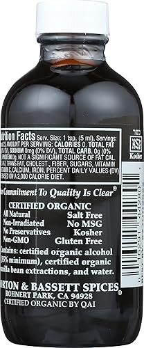 Miniatura 3 de Morton & Bassett Extracto de vainilla puro orgánico, sin azúcar, totalmente natural, 4 onzas (paquete de 3)