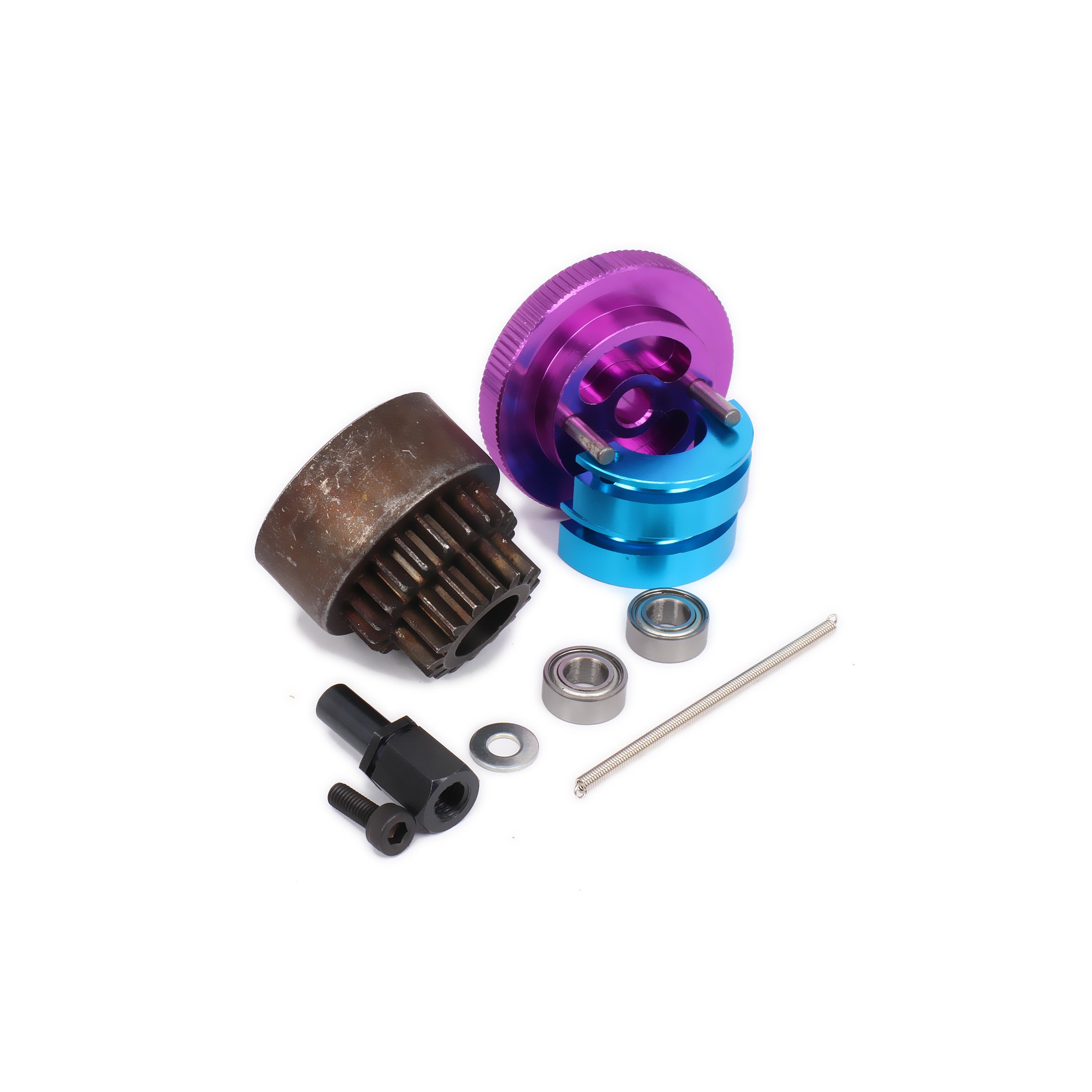 RCAWD 16T-21T RC Cloche d'embrayage + Chaussures avec Ressort + Volant d' inertie Kit d'assemblage pour 1/10 RC Hobby Model Nitro Car HPI HSP Axial 1 Set (Violet RCAWD 16T-21T RC Cloche d'embrayage + Chaussures avec Ressort + Volant d' inertie Kit d'assemblage pour 1/10 RC Hobby Model Nitro Car HPI HSP Axial 1 Set (Violet