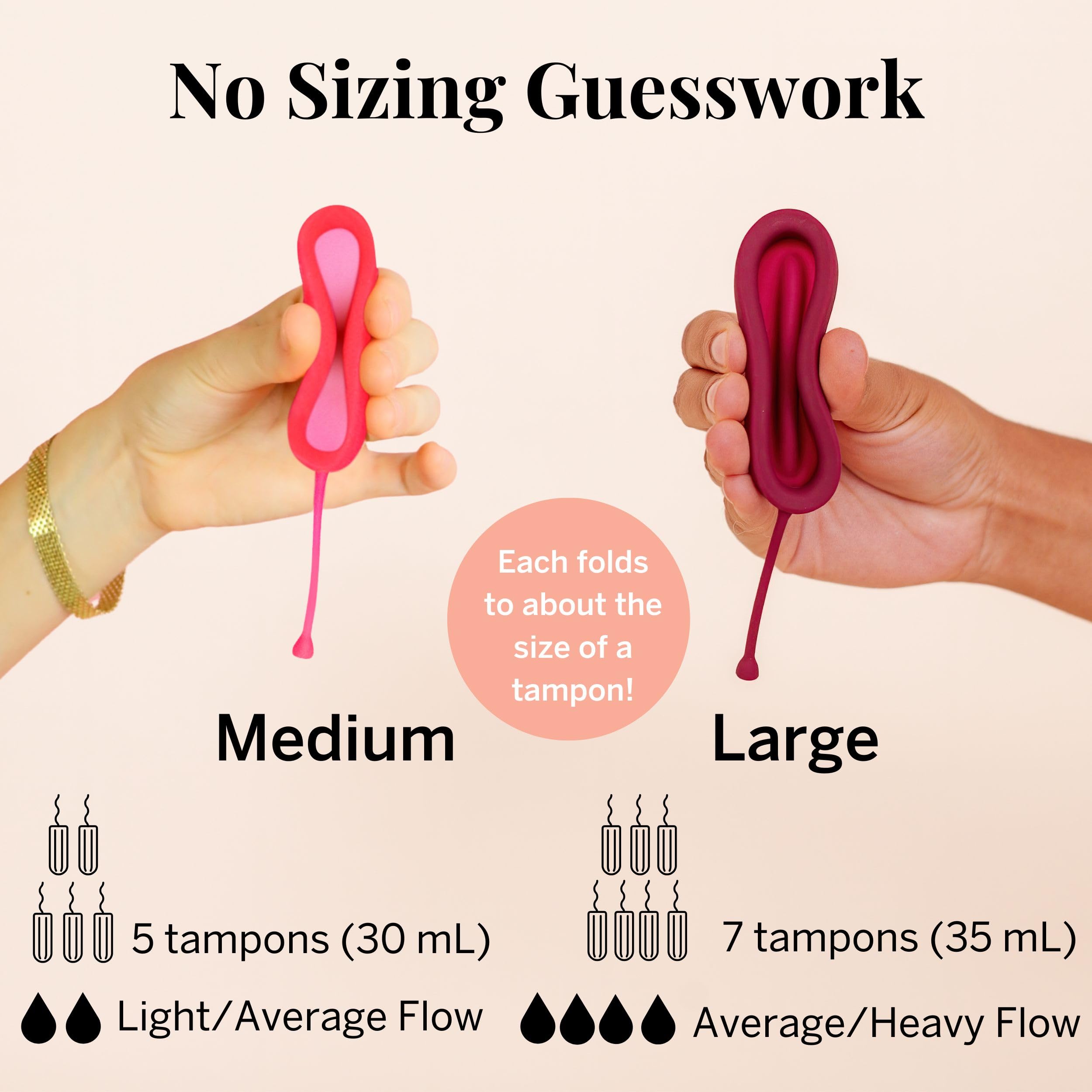 2 krążki menstruacyjne i zestaw aplikatorów - bez metali i toksyn - 100% silikon klasy medycznej - najbardziej miękki dysk okresowy wielokrotnego użytku - wkłada i usuwa jak tampon - pojemność 5 i 7
