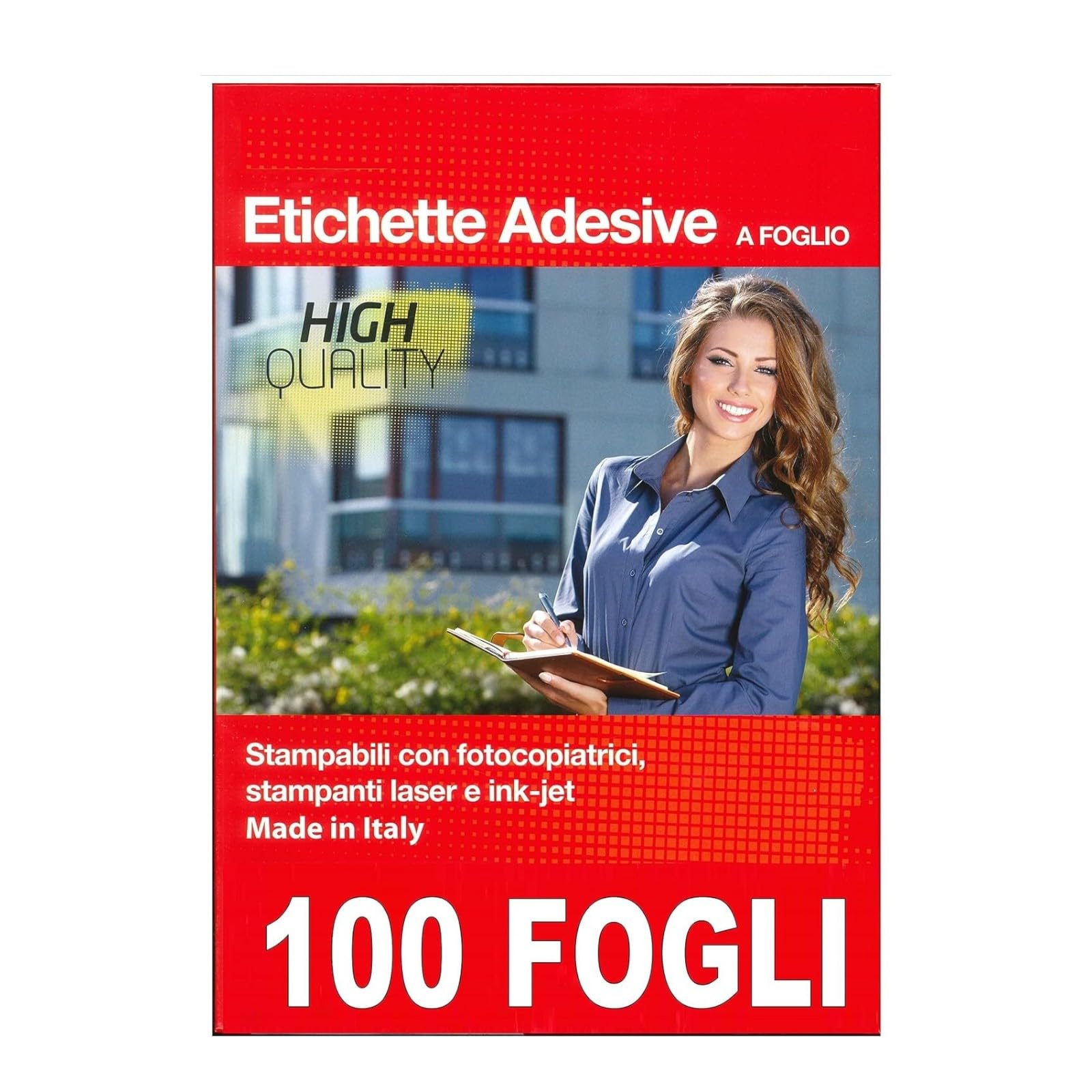 Carta Adesiva Bianca A4 per Stampanti Ink Jet e Laser 100 Fogli