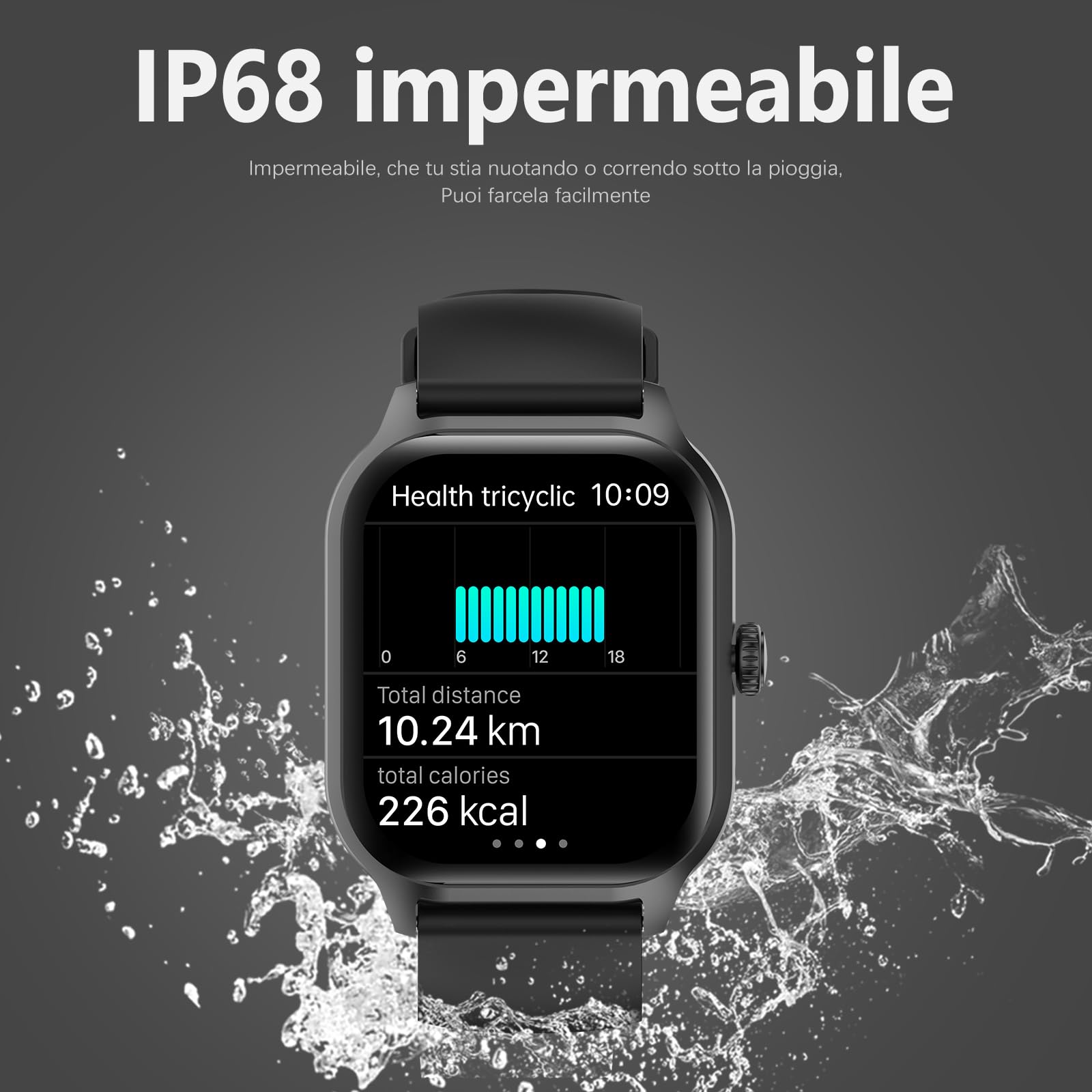 zaisia Smartwatch Uomo Donna con Chiamare/Rispondere, 2.01" Molteplici Modalità Sportive Orologio Smartwatch con Contapassi/Sonno/Cardiofrequenzimetro, IP68 Orologio Intelligente per Andorid iOS
