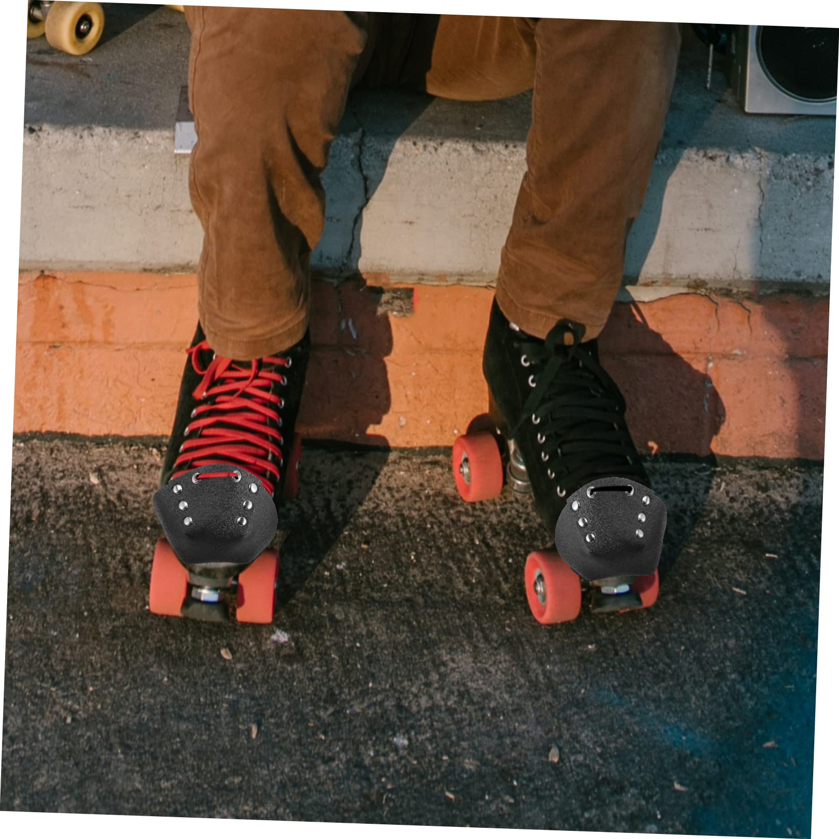 BESPORTBLE Gorras Zapatos Patines Freno Almohadilla Patineta Tapa Scooter Dedo del Pie Guantes De Patinaje sobre Hielo Calcetines De Patines De Polivinilo