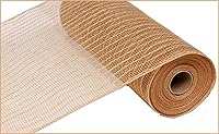 Vista 3 de Malla decorativa de yute polivinílico, 10.5" x 10 yardas (rojo, natural)