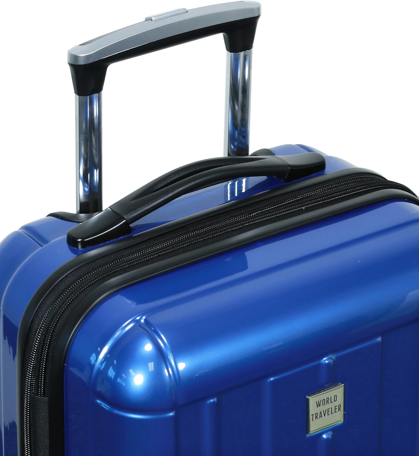 World Traveler VentureX Airline Approved 20-Inch Carry-On Luggage – Lightweight Hardside Polycarbonate Suitcase with Spinner Wheels - Contour Blue