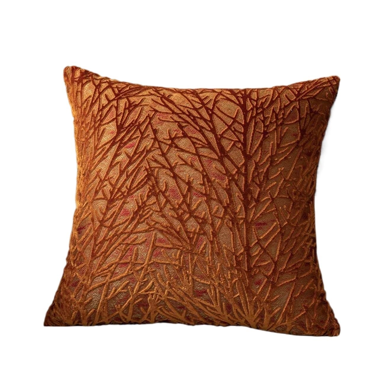 Housse de coussin en chenille gris orange 50x50cm oreiller décoratif maison salon