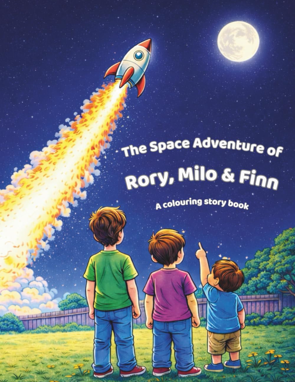 The Space Adventure of Rory, Milo & Finn: A colouring story book