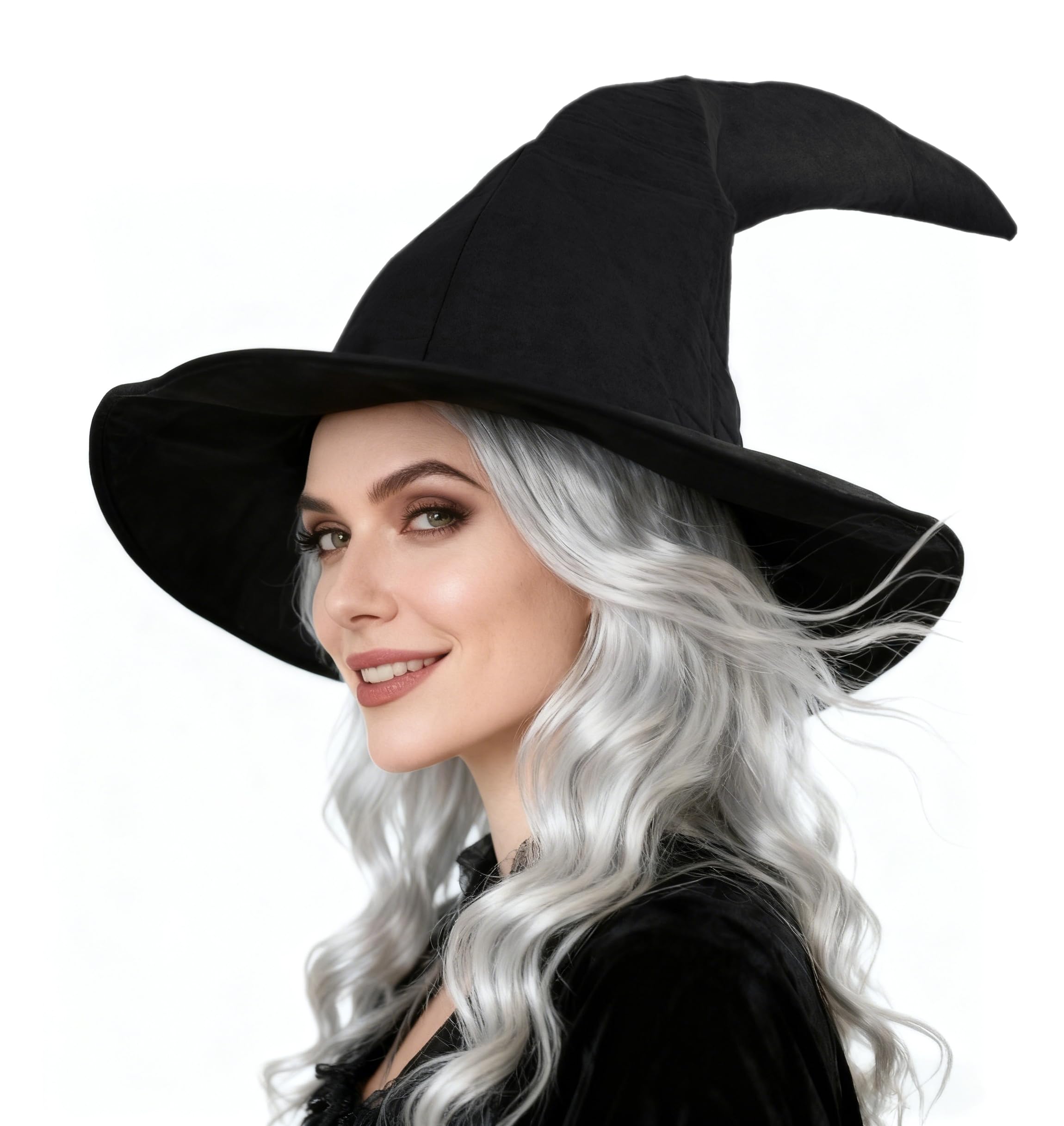 UQJE Wizard Hat for Adults Halloween Witch Hat Sorcerer Costume Accessory