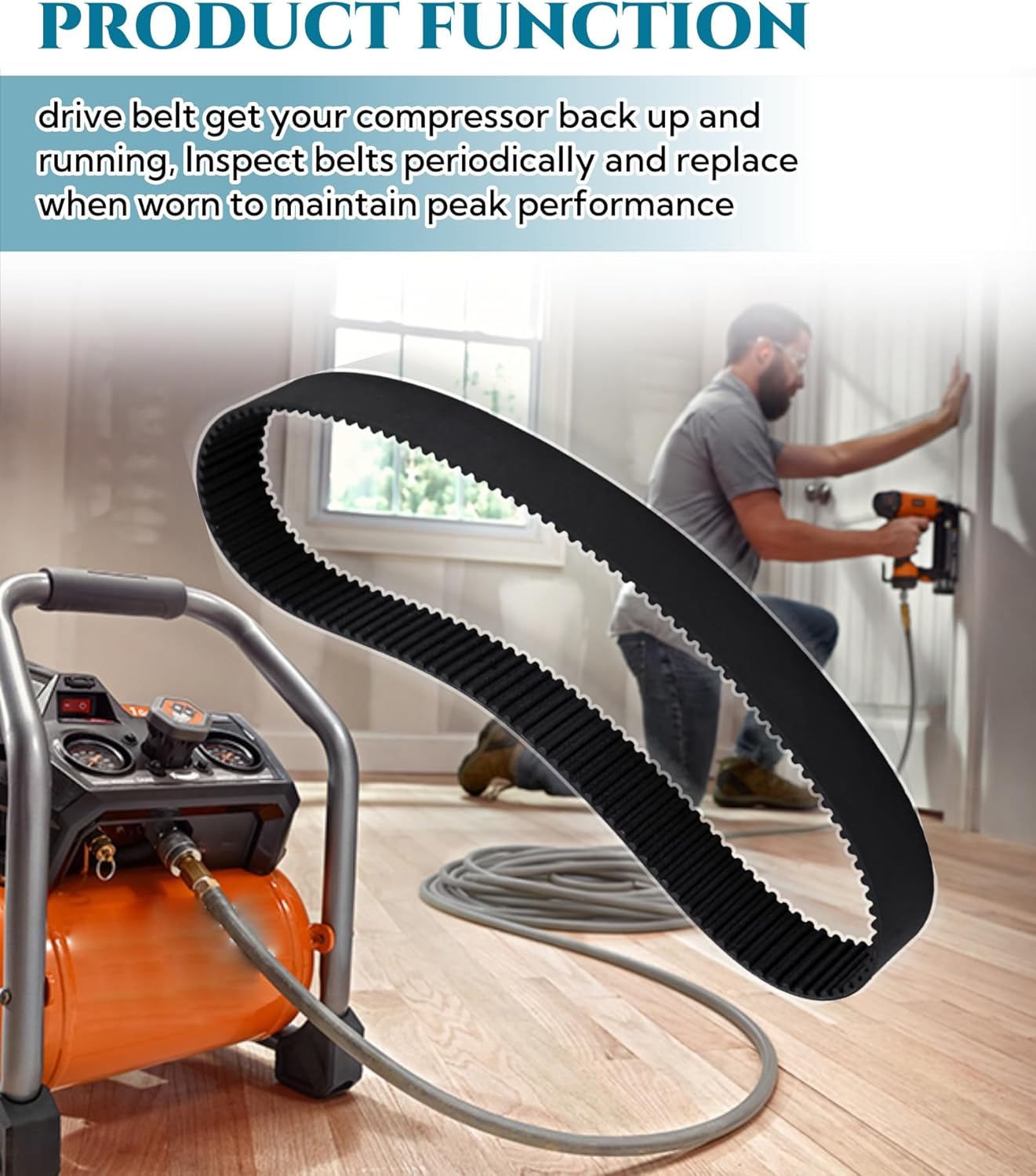 Air Compressor Drive Belt Replacement Fits For Rid-gid Pancake Air Compressor OF60150HA OF60150HB OF60150HBT