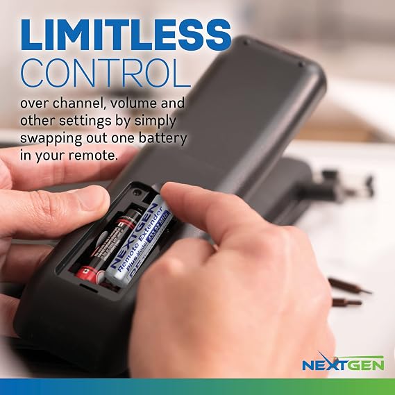 Nextgen IR Remote Repeater 100 ft Range Infrared Extender Kit, Radio Frequency IR Blaster Extends Control for Cable Box, Chromecast, Roku, Fire Stick