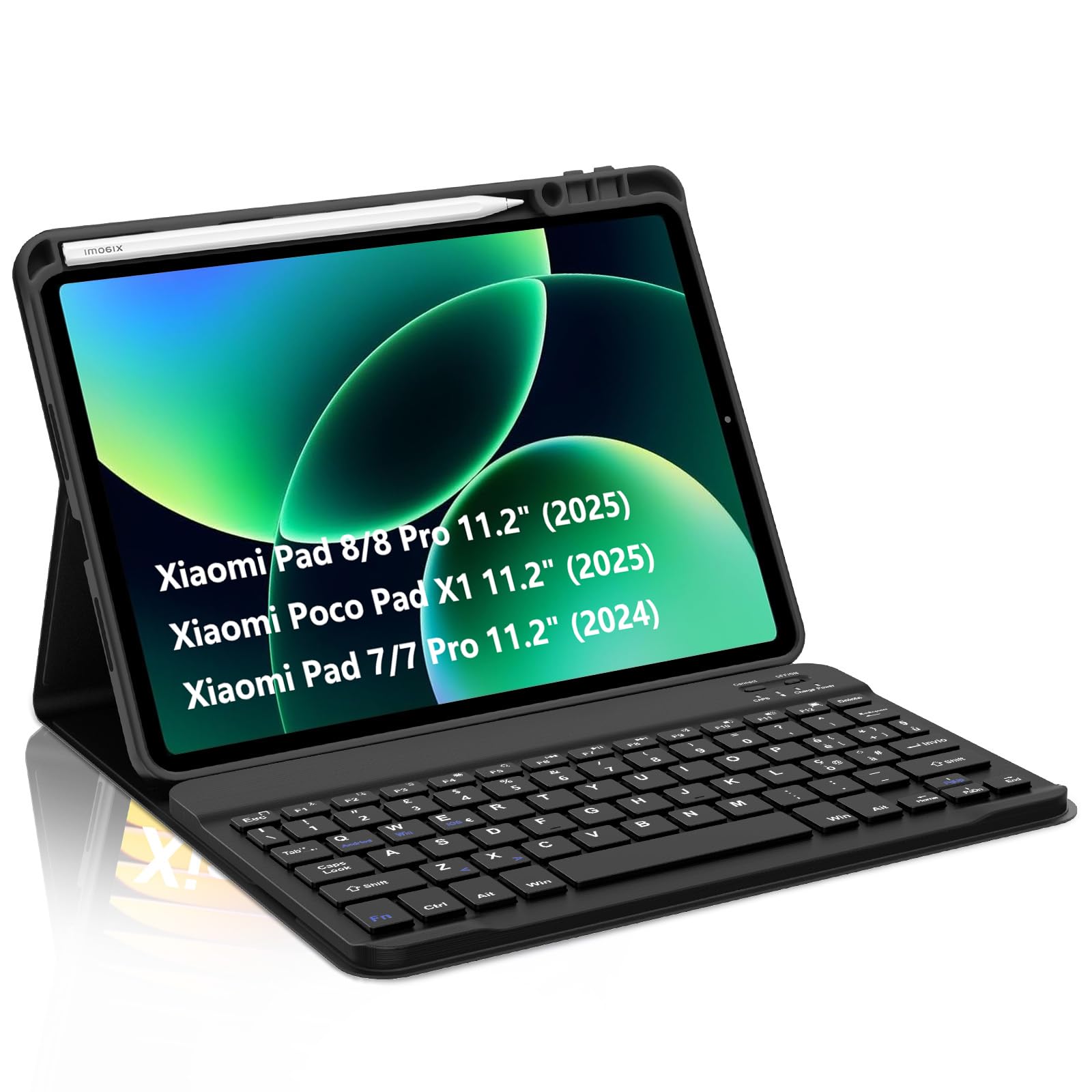 Occtingkind Per Xiaomi Pad 8/8 Pro 11.2" Cover Tastiera Italiana | Tastiera per Xiaomi Pad 8 Pro - Custodia Magnetica Rimovibile Bluetooth Keyboard, Lunga autonomia, Nero
