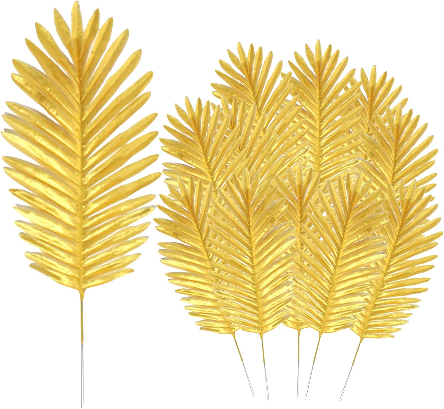 GWOKWAI 12 PCS Artificial Palm Leaves Plants Tropical Large