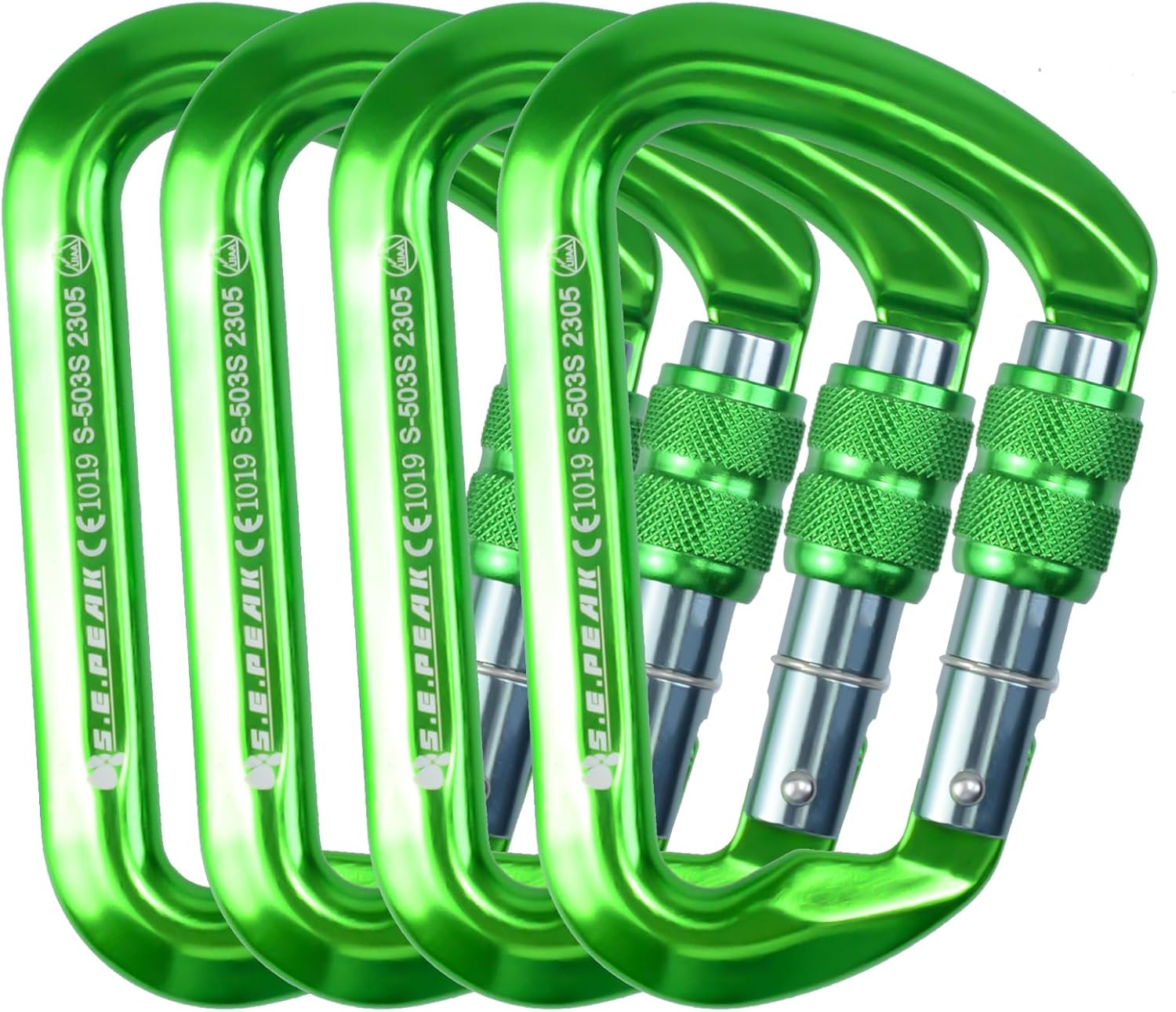 SEPEAK UIAA 30kN Locking Climbing Carabiner, Professional Heavy Duty Screwgate Clip for Outdoor Climbing, Mountaineering, Rappelling, Camping, Hiking, Swing,Large D Carabiner Hook/6744lb