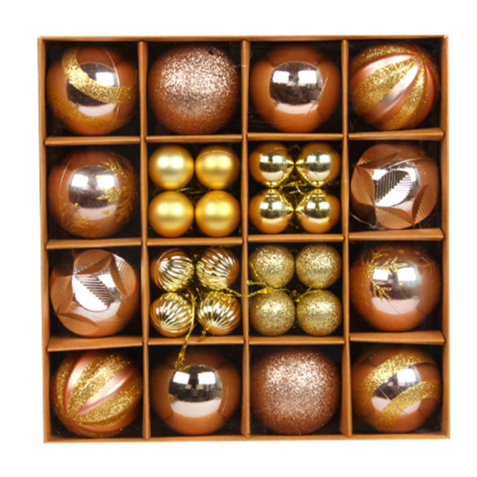 Christmas Ball Ornaments 44 Pcs Christmas Tree Decorations Set 2.4" 1.2" Shatterproof Colorful Balls for Holiday Ball Ornaments Set Shatterproof Green Gold Tree Decorations