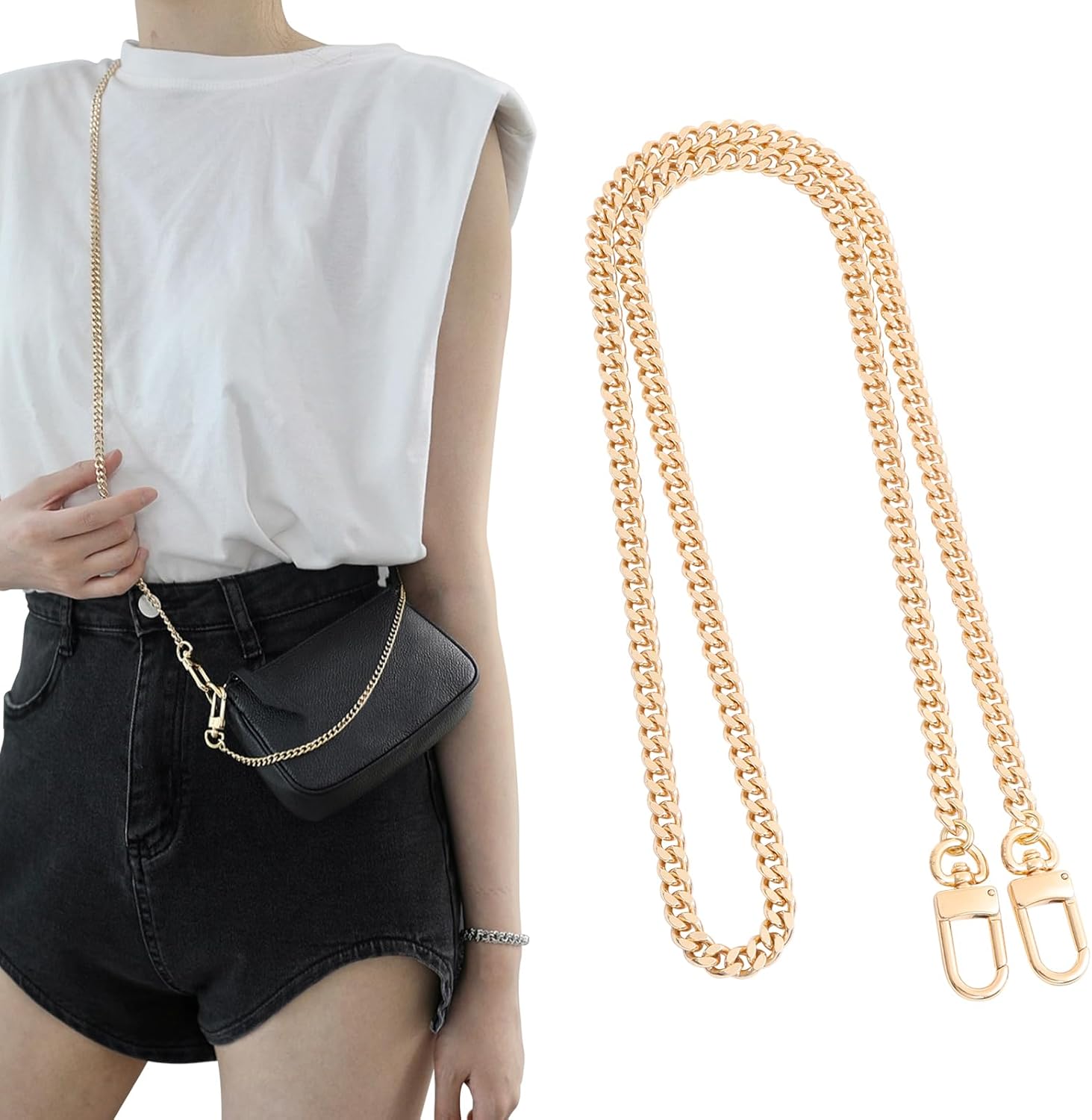 Bag Chain Strap for Handbag Replacement,Gold Purse Chain Accessories Shoulder Straps Crossbody