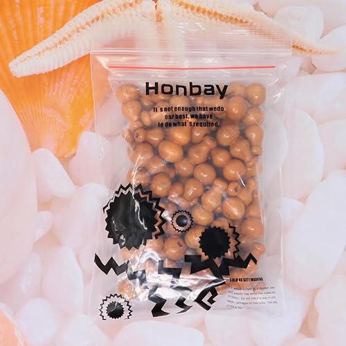 Miniatura 7 de Honbay 50 cuentas de madera para manualidades, cuentas espaciadoras en forma de calabaza, cuentas sueltas de agujero grande para cortina de puerta,