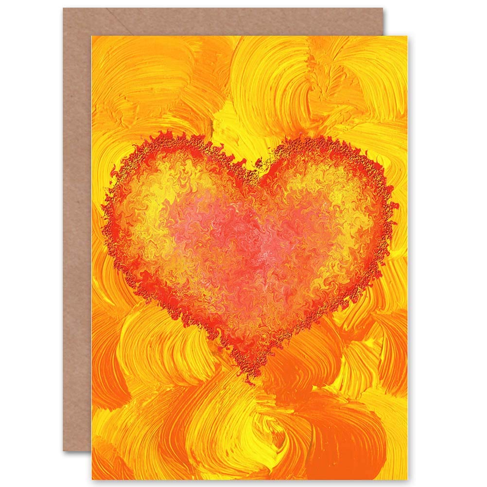 Artery8 Romance Thick Paint Heart Love Anniversary Valentines Card