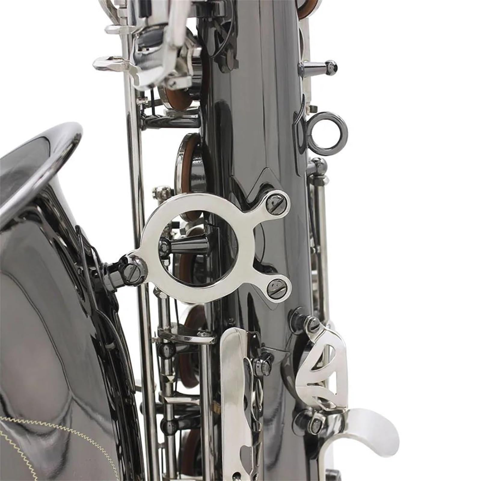 Saksofon Saksofon altowy Eb profesjonalny instrument dęty drewniany saksofon z czarnego niklu z paskiem na futerał ustnik Instrument muzyczny (Color : Black Nickel Plated)