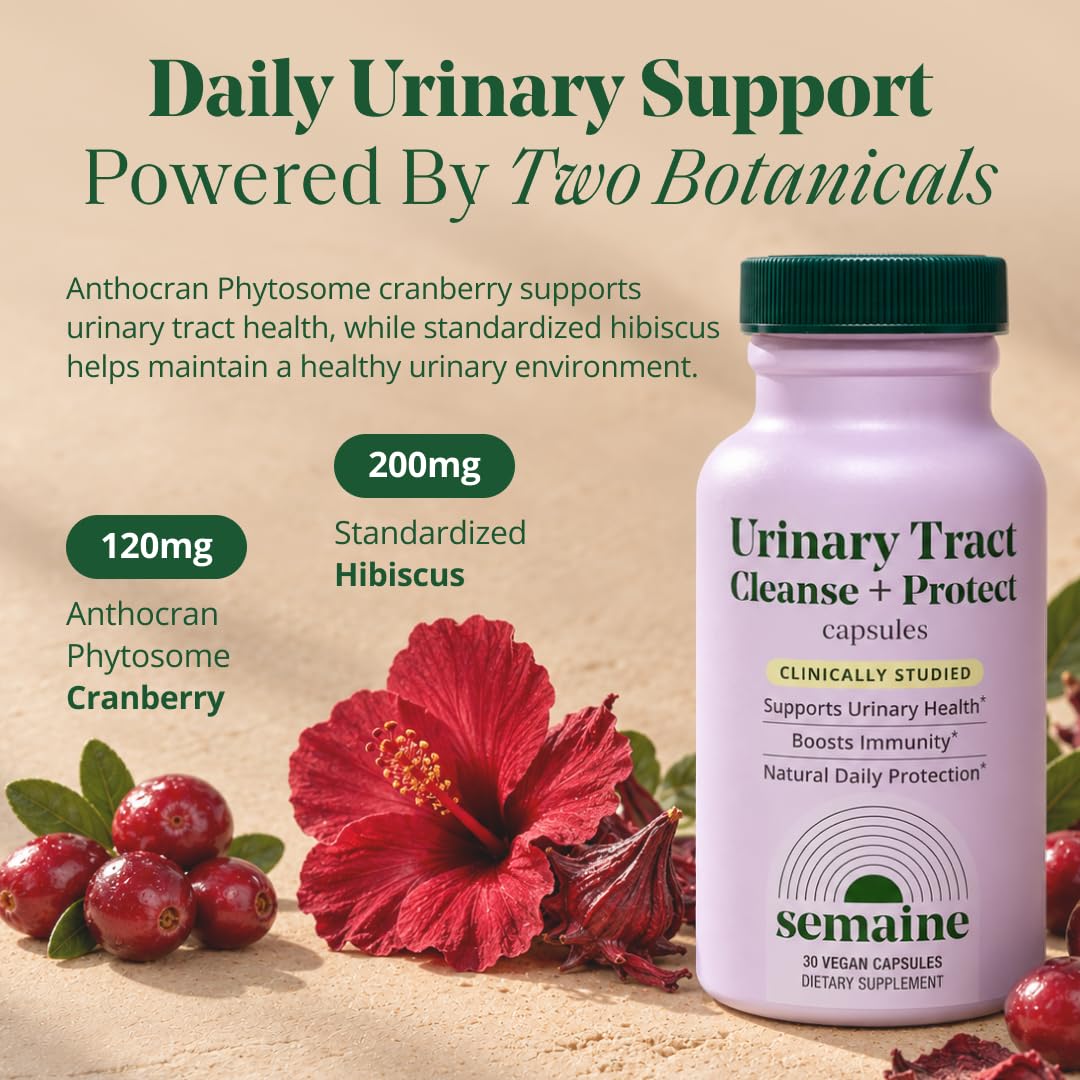 Urinary Tract Cleanse & Protect - Urinary Tract Health for Women, Cranberry Supplement for Women with Standardized Hibiscus, Daily Bladder Support Supplement, 30 Vegan Capsules — Amazon image 3