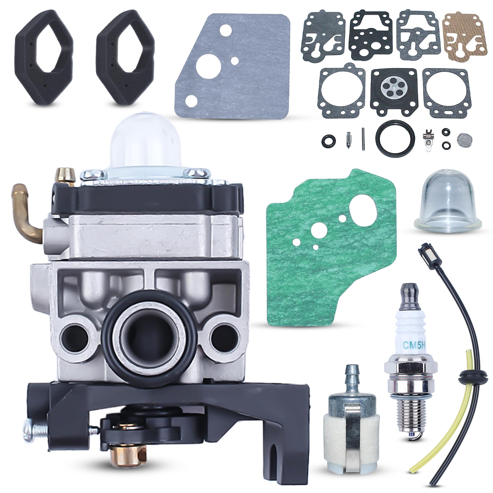 Kit de Carburador para Honda GX25 GX35 GX25N GX25NT FG110 FG110K1 Pequeño motor Rototiller Desbrozadora 16100-Z0H-053 16100-Z0H-825 con Junta de Carburador Filtro de Gasolina 268 610-717
