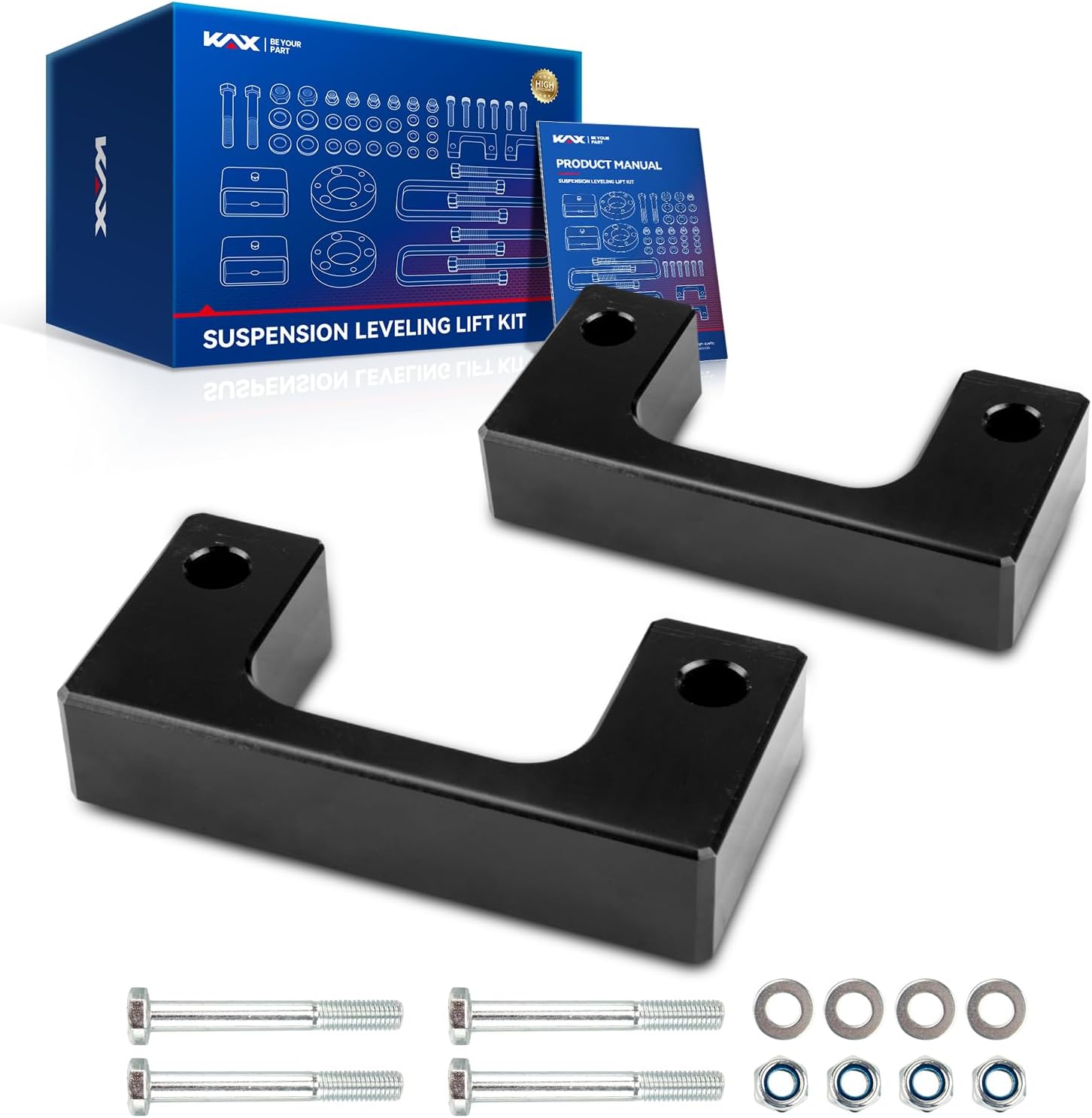 KAX 2" Front Leveling Kits Fit for Chevrolet Silverado 1500/Tahoe 2WD/4WD 2007-2025, for GMC Sierra 1500/Yukon 2WD/4WD 2007-2025, Front Suspension Strut Spacers