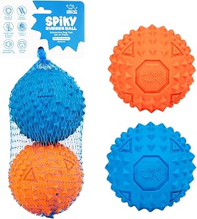 Best Pet Supplies 2 Pack Rubber Squeaky Dog Toy Ideal Dog Toys for Chewers, Small,…