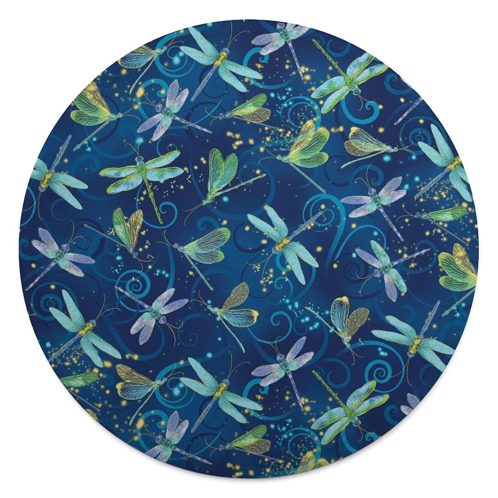 Couverture ronde en flanelle bleue de 150 cm pour canapé