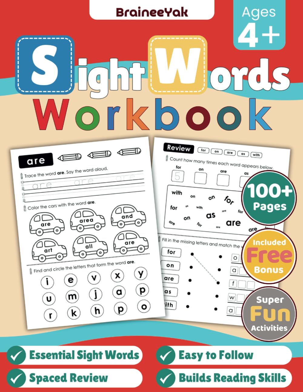 Fun and Easy Sight Words Trace and Learn Workbook for Pre-K & Kindergarten: An Early Learning Activity Book for Mastering Essential Fry Words via ... Scramble Puzzles and More (Little Learners)