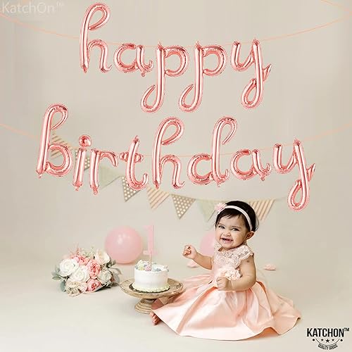 Miniatura 10 de KatchOn, Cartel dorado de globos de feliz cumpleaños  16 pulgadas  Globo de feliz cumpleaños para decoraciones de fiesta de cumpleaños  Cartel de