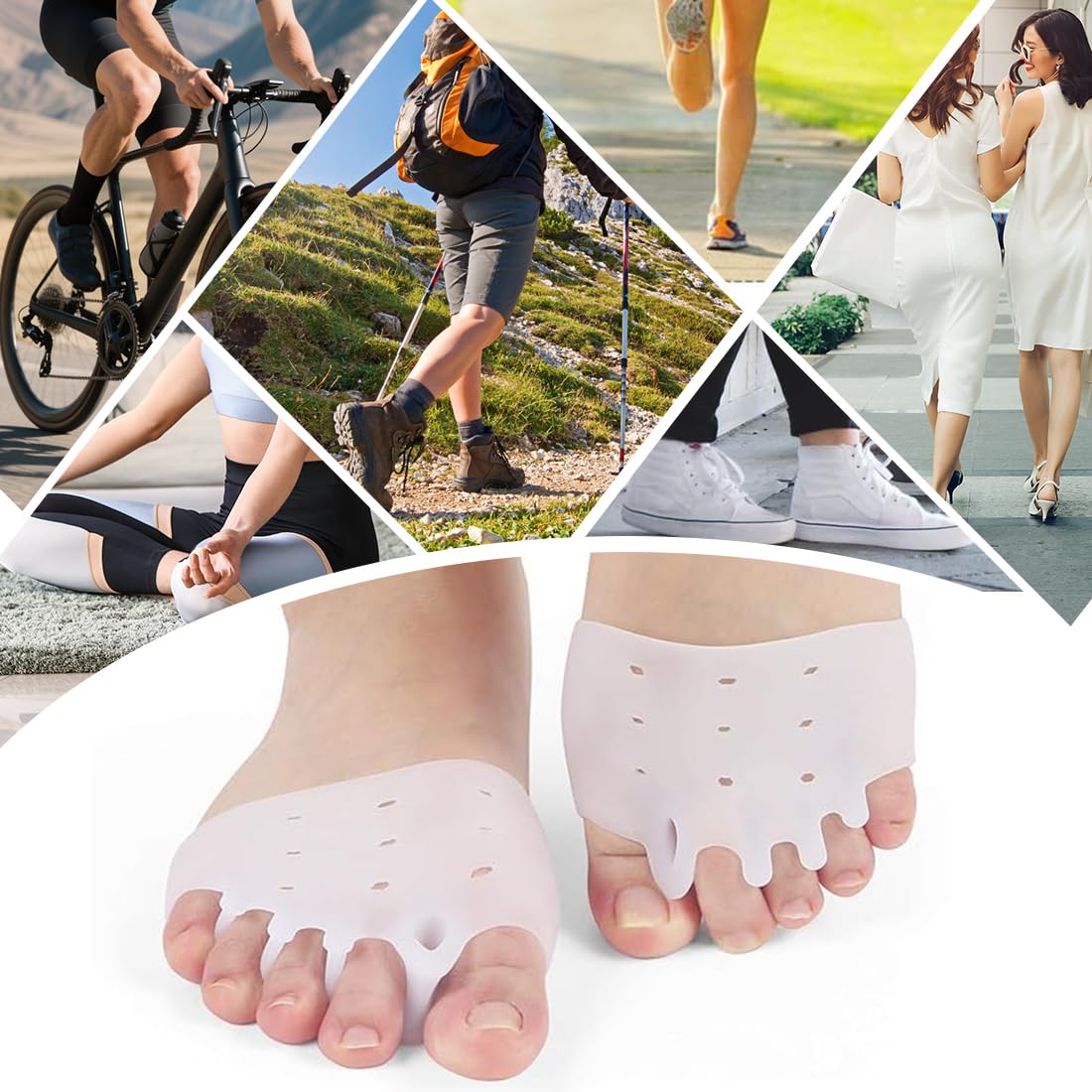Almohadillas de Silicona para Metatarsal, Separador Dedos Pie de Gel, 2 Pares