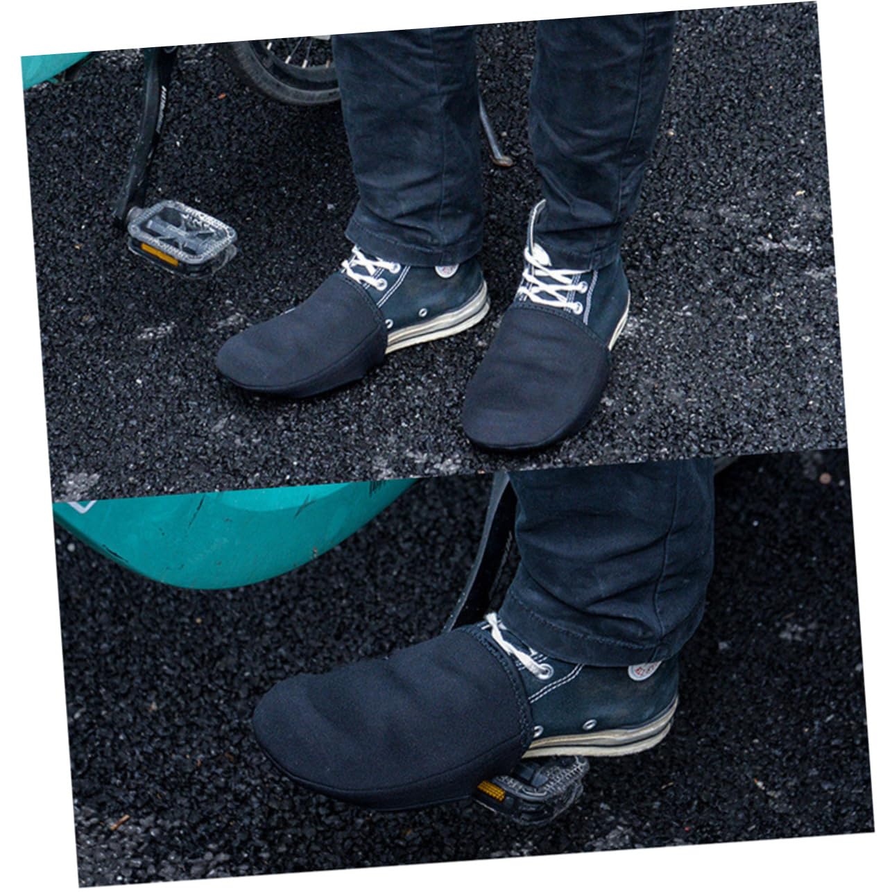 FOYTOKI Cycling Shoes Rain Covers 2 Pairs Warm Windproof and Waterproof Overshoes for Bike Riding Safety