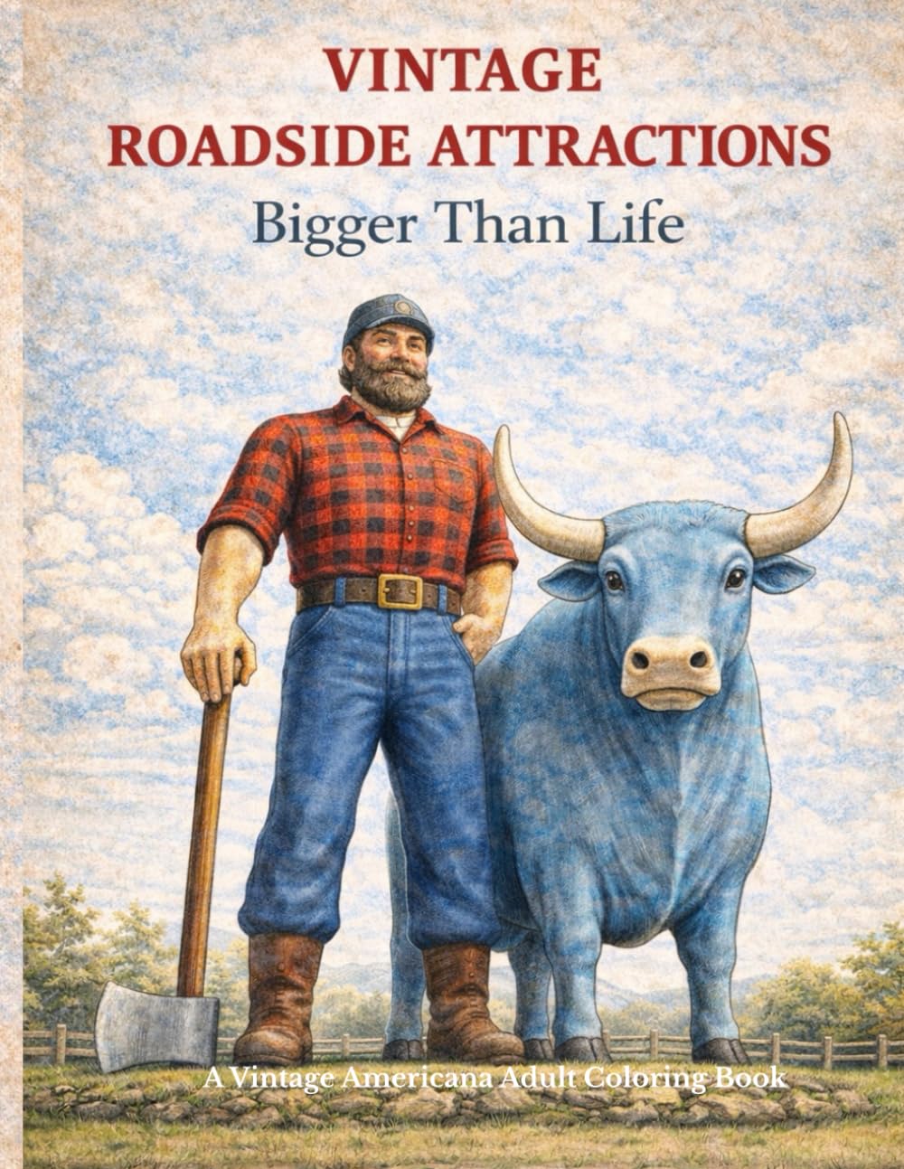 Vintage Roadside Attractions - Bigger Than Life: An Americana Adult Coloring Book