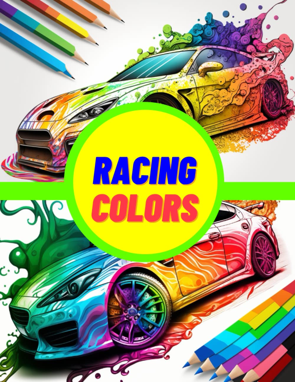 Racing Colors : coloring book for adulte: Cars racing , Drifting, Speed cars