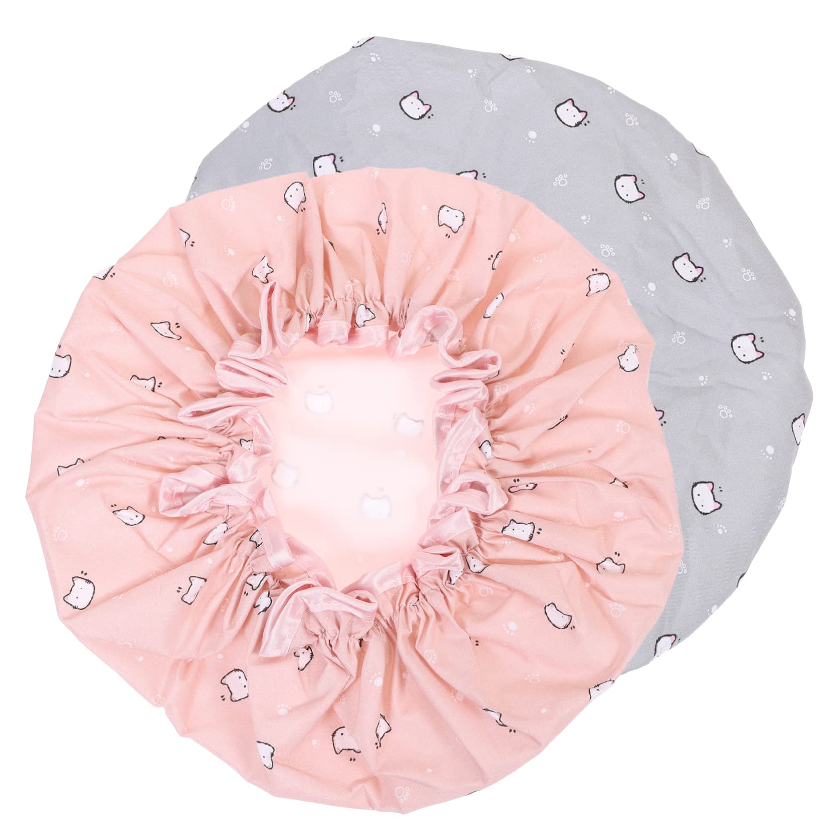 minkissy Elastische Duschhaube, wiederverwendbare Kappen für Frauen, Badekappe, Spa-Kappe, Haarfärbemittel, Badekappe für Frauen, Satinhaube, Erwachsene, Duschhaube, große Duschhaube, Kinder,