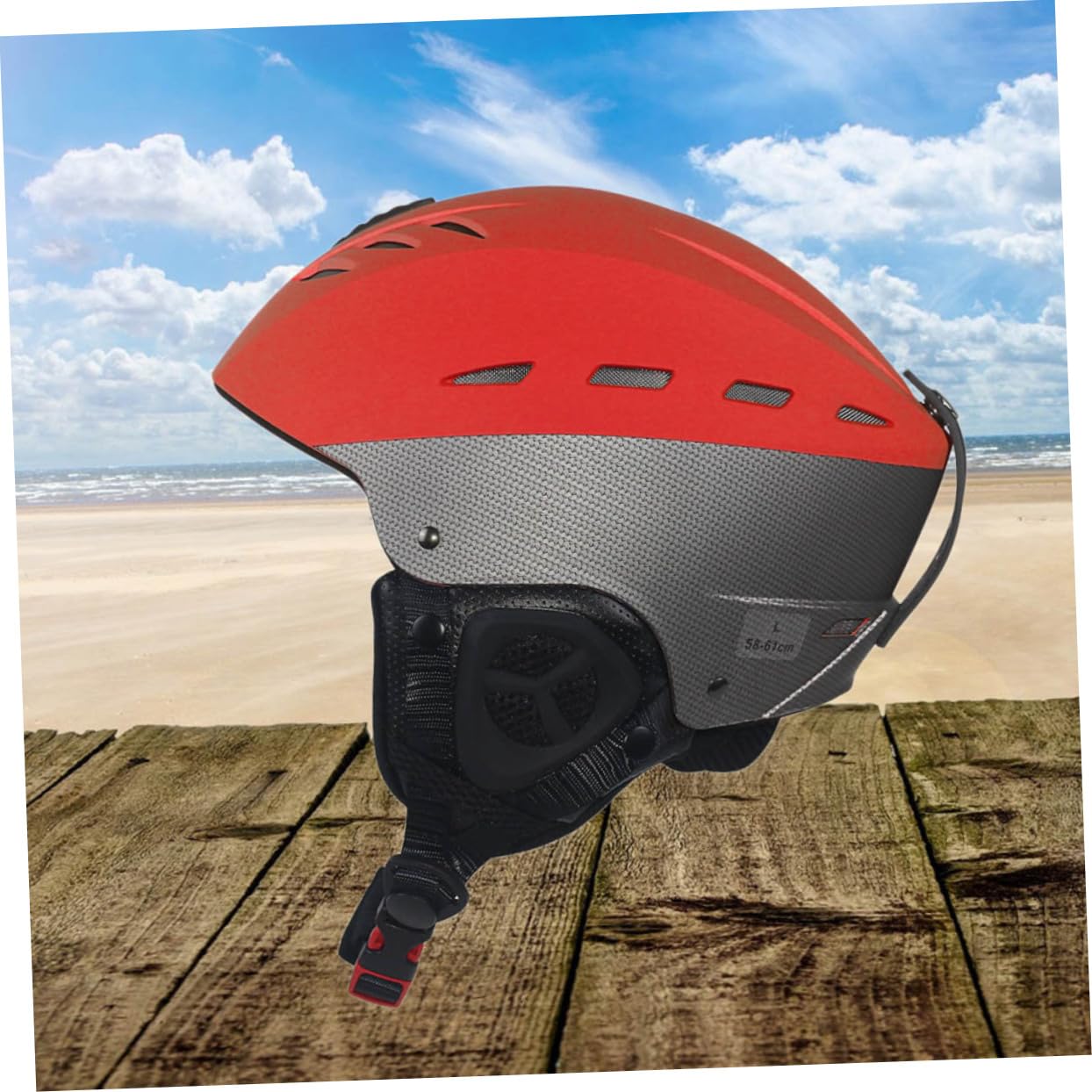 ibasenice Casco da Sci Abs Schiuma Protettiva Caschetto Snowboard Prese D'aria Copriorecchie Traspirante Staccabile Regolazione Rotante Unisex