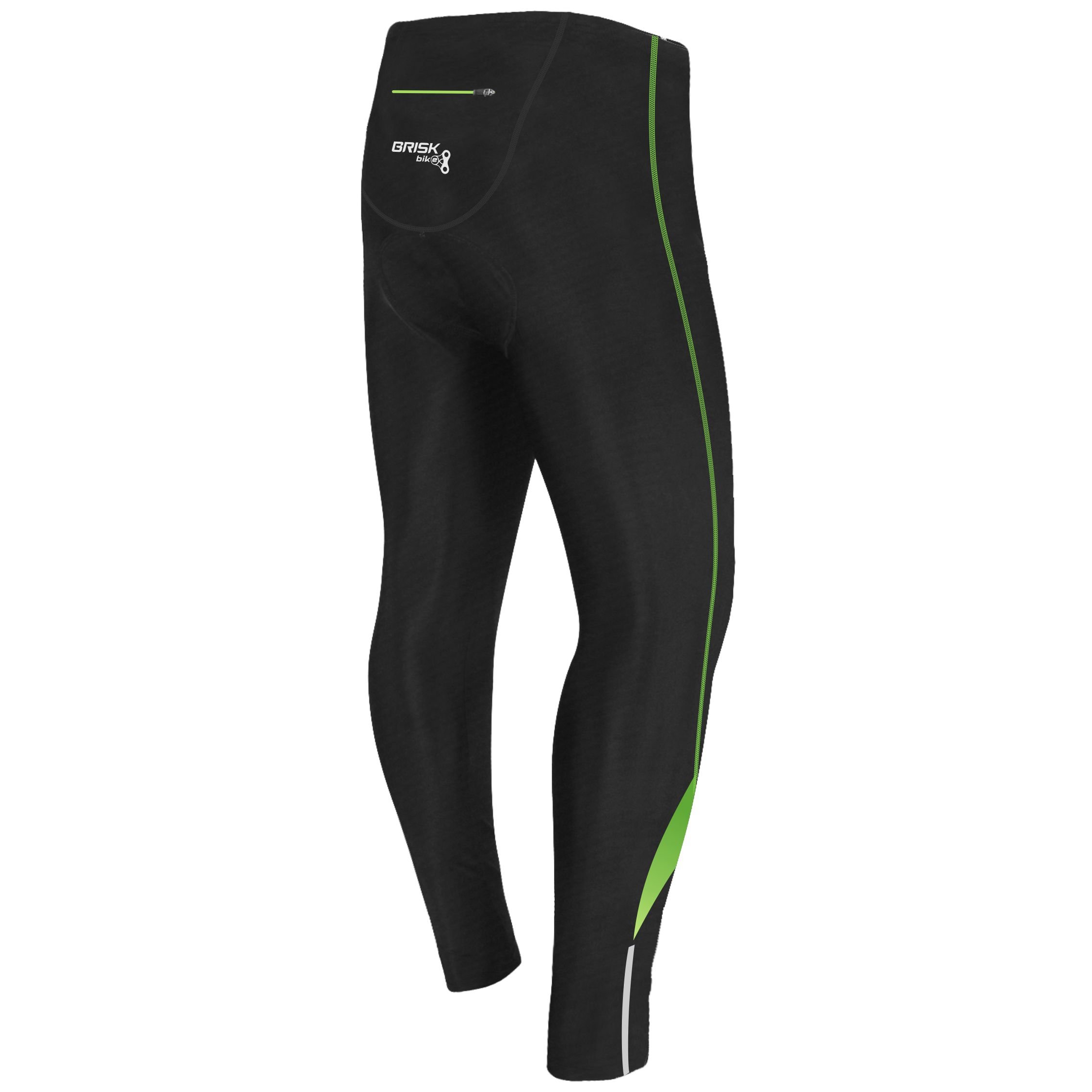 Brisk Bike Pantaloni Ciclismo Donna con Zip Riflettenti Pantaloni Ciclista Donna Elasticizzato con Imbottitura Coolmax Pantaloni da Ciclista Donna