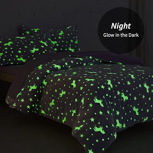 Miniatura 3 de ROYALAY Juego de edredón de 7 piezas para niños que brillan en la oscuridad juego de ropa de cama tamaño matrimonial para adolescentes y niños
