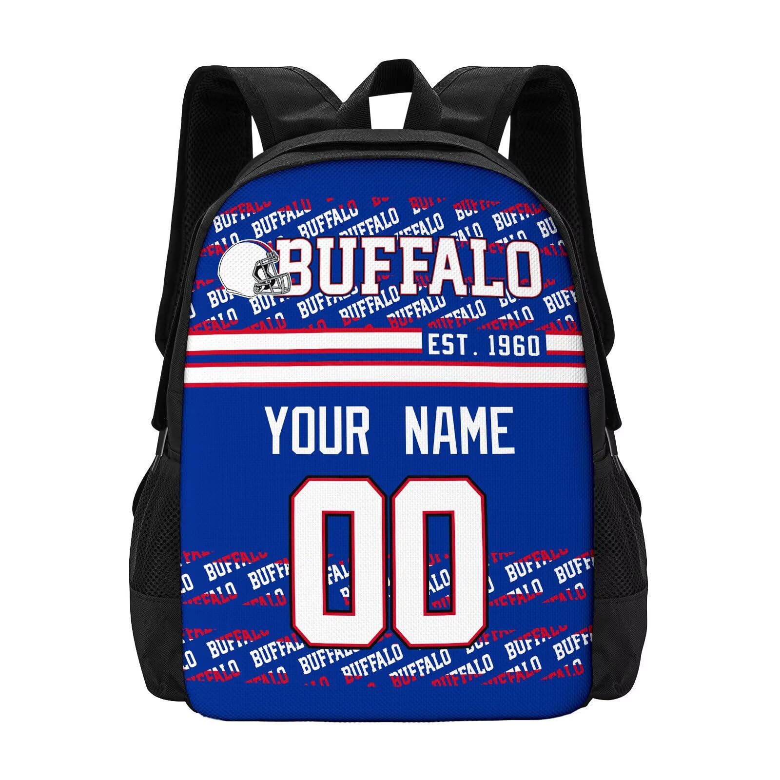 ANTKING Buffalo Backpack Custom Name Number School Backpack for Boys Kids Youth Men Gifts
