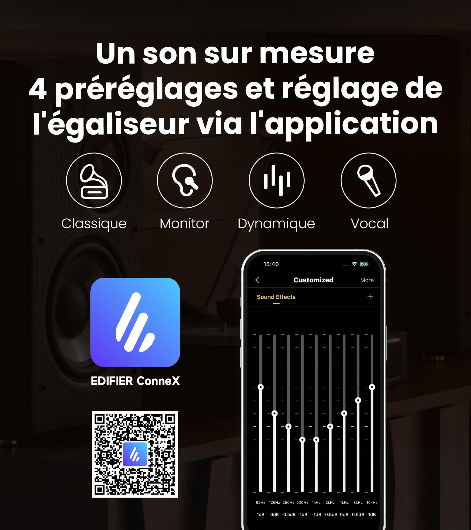 Edifier R2750DB MKII 144W Enceintes Bibliothèque Amplifiées 3 Voies - Noyer