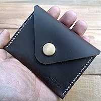 Vista 3 de Handmade Business Credit ID Card Case Card holder Pocket Credit Card Holder Slim Wallet Leather front pocket Wallet
