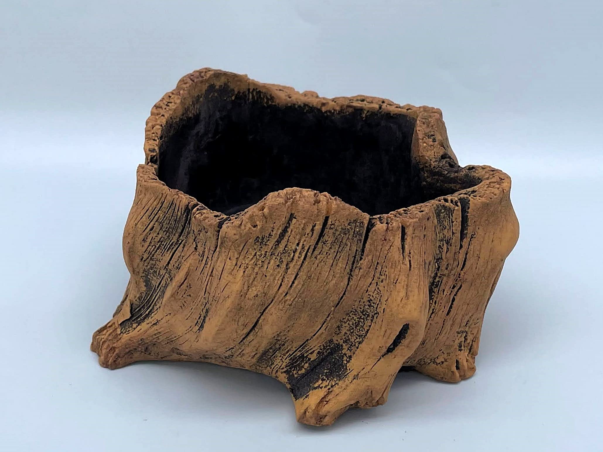 木製　切り株　植木鉢　樹脂製　アンティーク Amazon.co.jp: 木の切り株風プランター 人工流木・彫刻・多肉植物