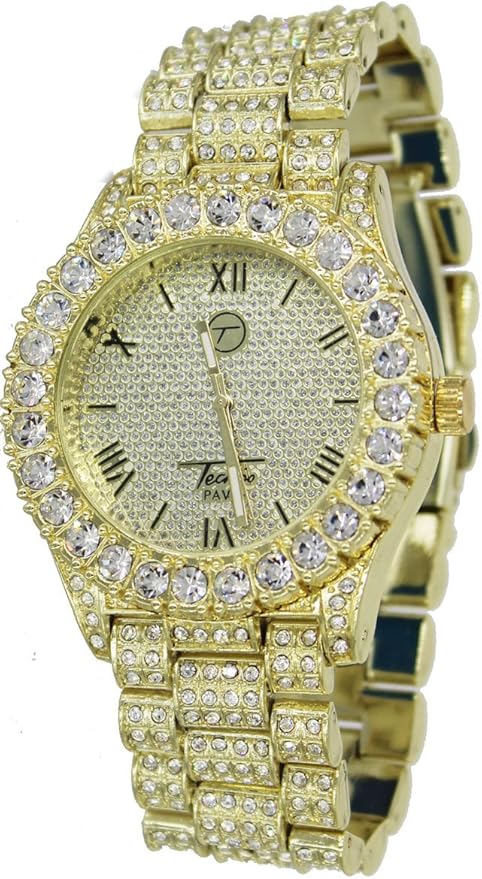 gold bling watch