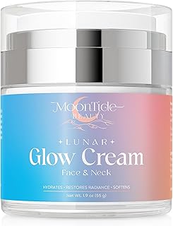 Moisturizer Face Cream, Lunar Glow Face and Neck Cream with Niacinamide & Kojic Acid, Brightening and Whitening, Hydrating Facial Moisturizer, Even Looking Skin Tone, 1.9 Oz