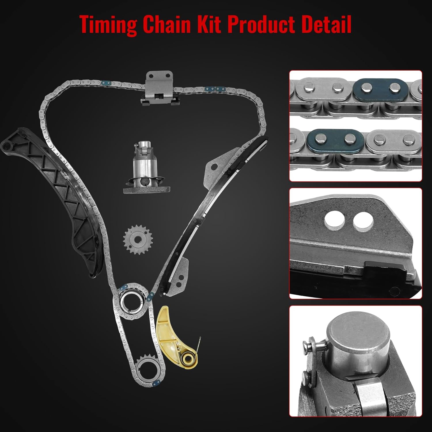 HS26515PT Head Gasket Timing Chain Kit with Head Bolts Water Pump Fit for Toyota Corolla 1.8L 2009-2015, for Matrix 1.8L 2009-2014, for Scion Xd 1.8L 2008-2014, Replace 13506-0T020, 13540-0T020